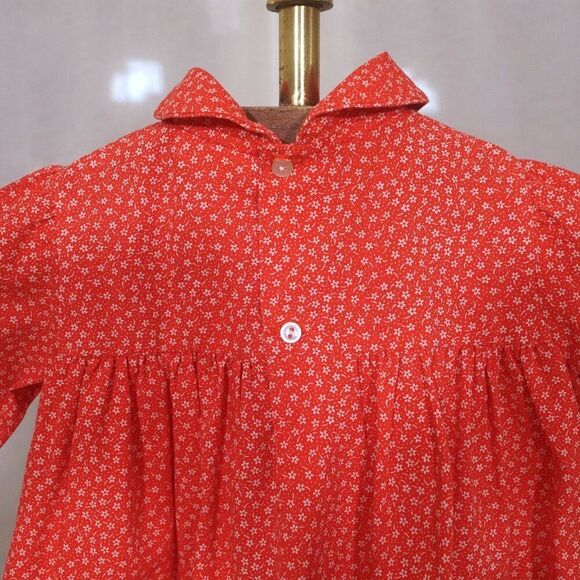 Vintage 90s Baby Togs Red White Floral A-Line Baby Top - Picture 6 of 8